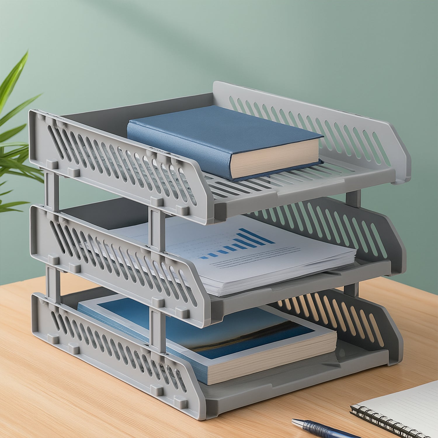 Multifunctional File Rack with Drawers: Desktop Storage for Office Supplies (4/3 Layers) Multifunctional File Rack with Drawers: Desktop Storage for Office Supplies (4/3 Layers)